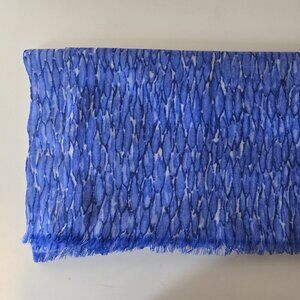 NWOT J. McLaughlin Reed Scarf in Tobago Texture White/Blue